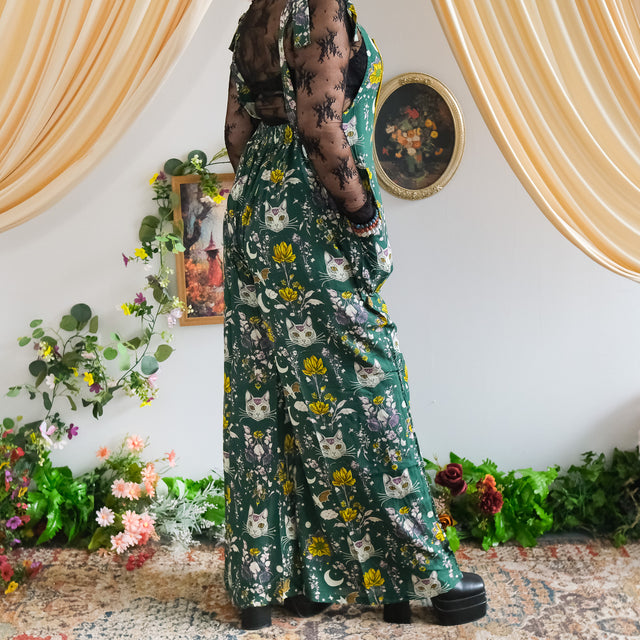 Celestial Cat & Moon Wide Leg Jumpsuit