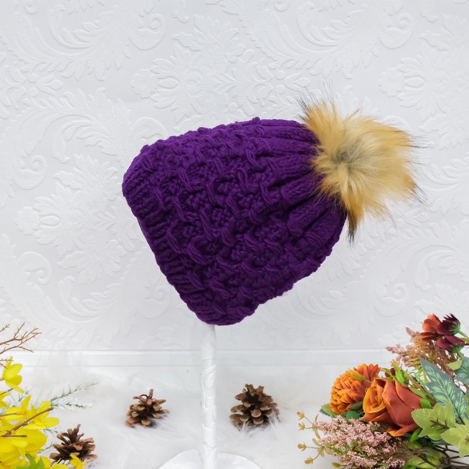 Warm Winter Woolen Hat with Fleece Lining
