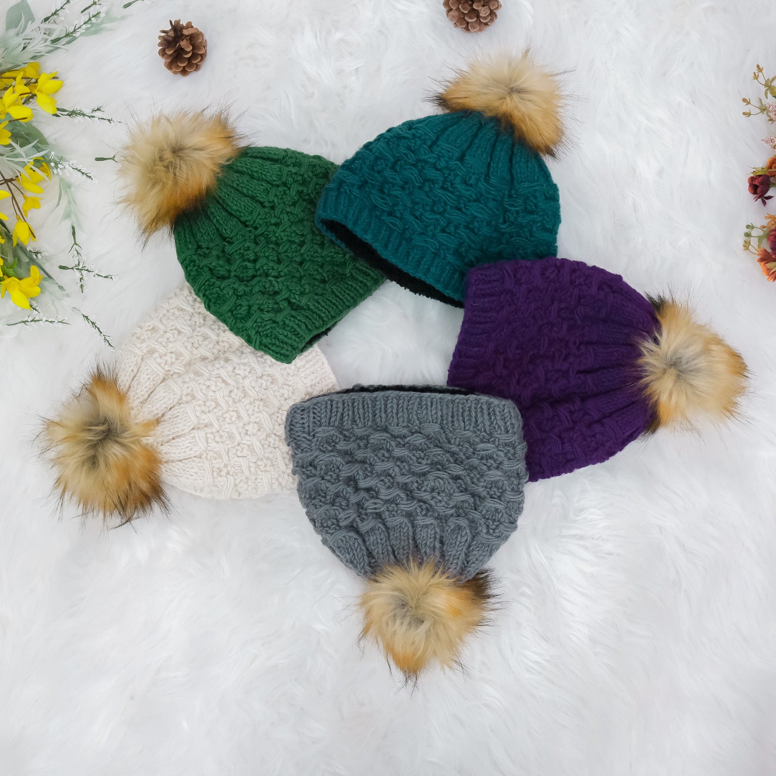Warm Winter Woolen Hat with Fleece Lining