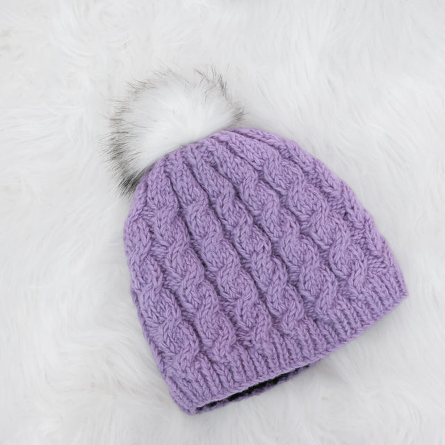 Slouchy Knitted Hat with Pom Pom