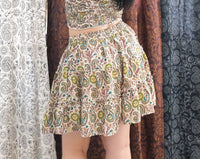 Boho Celestial Paisley Mini Skirt with Pockets