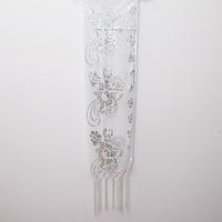 Floral Lace Sequin Shawl with Fringe