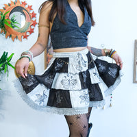 Fairycore Whimsy Mini Patchwork Skirt with Pocket