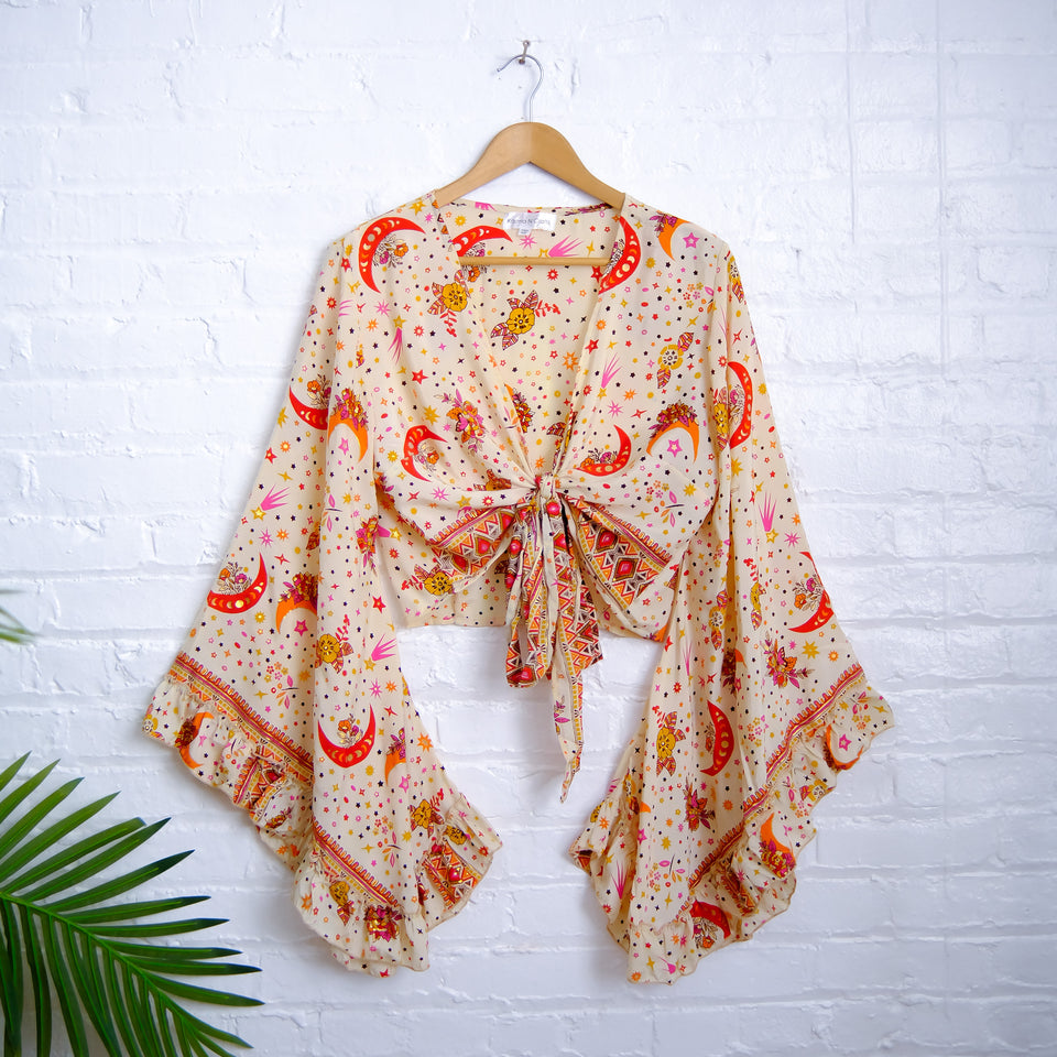 Celestial Flare Sleeve Wrap Top – karmanepalcrafts