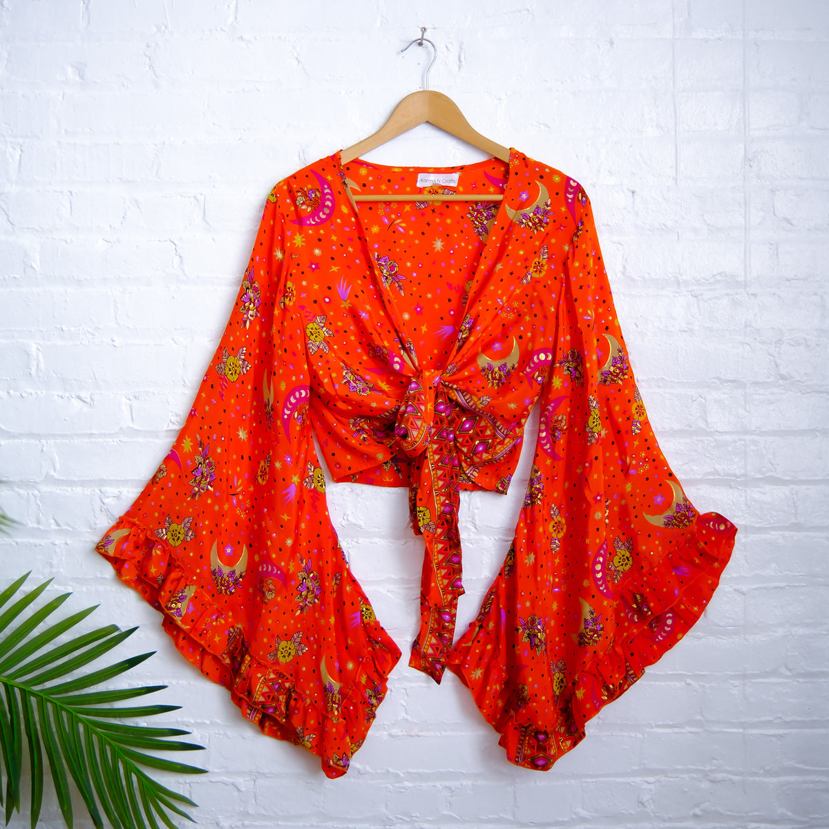 Celestial Flare Sleeve Wrap Top – karmanepalcrafts