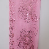Floral Lace Sequin Shawl with Fringe