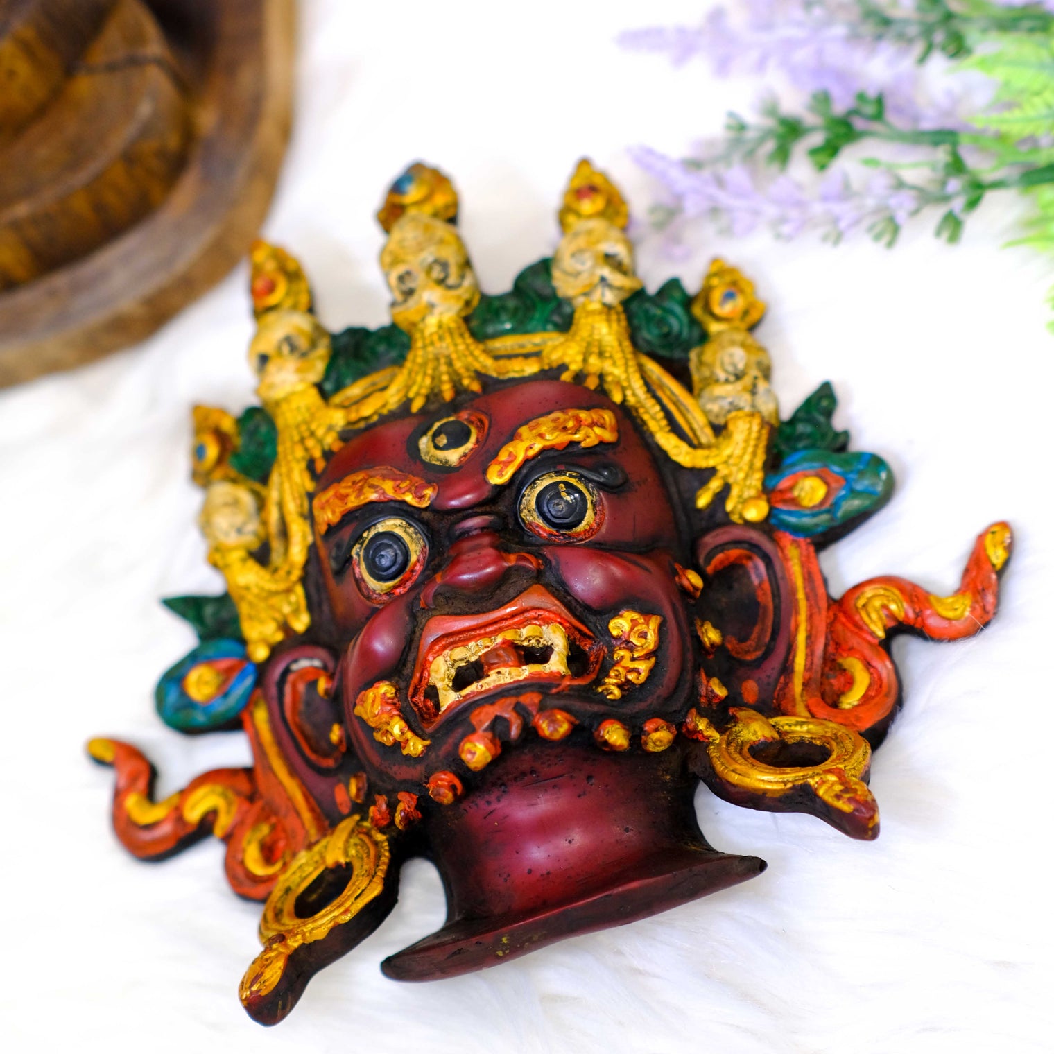 Hand Carved Mahakala Wall Hanging