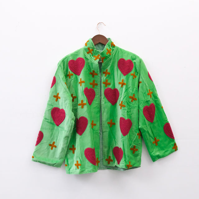 Handmade Embroidered Velvet Reversible Jacket