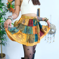 Fairycore Whimsy Mini Patchwork Skirt with Pocket