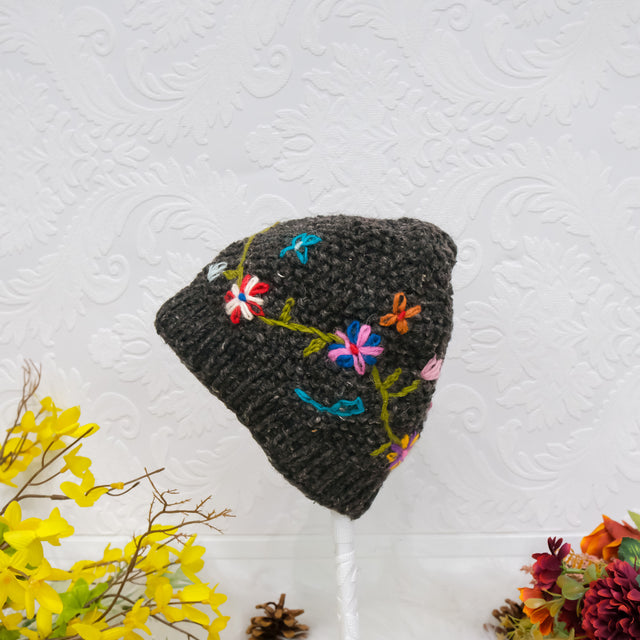 Hand Embroidery Fleece Lined Hat