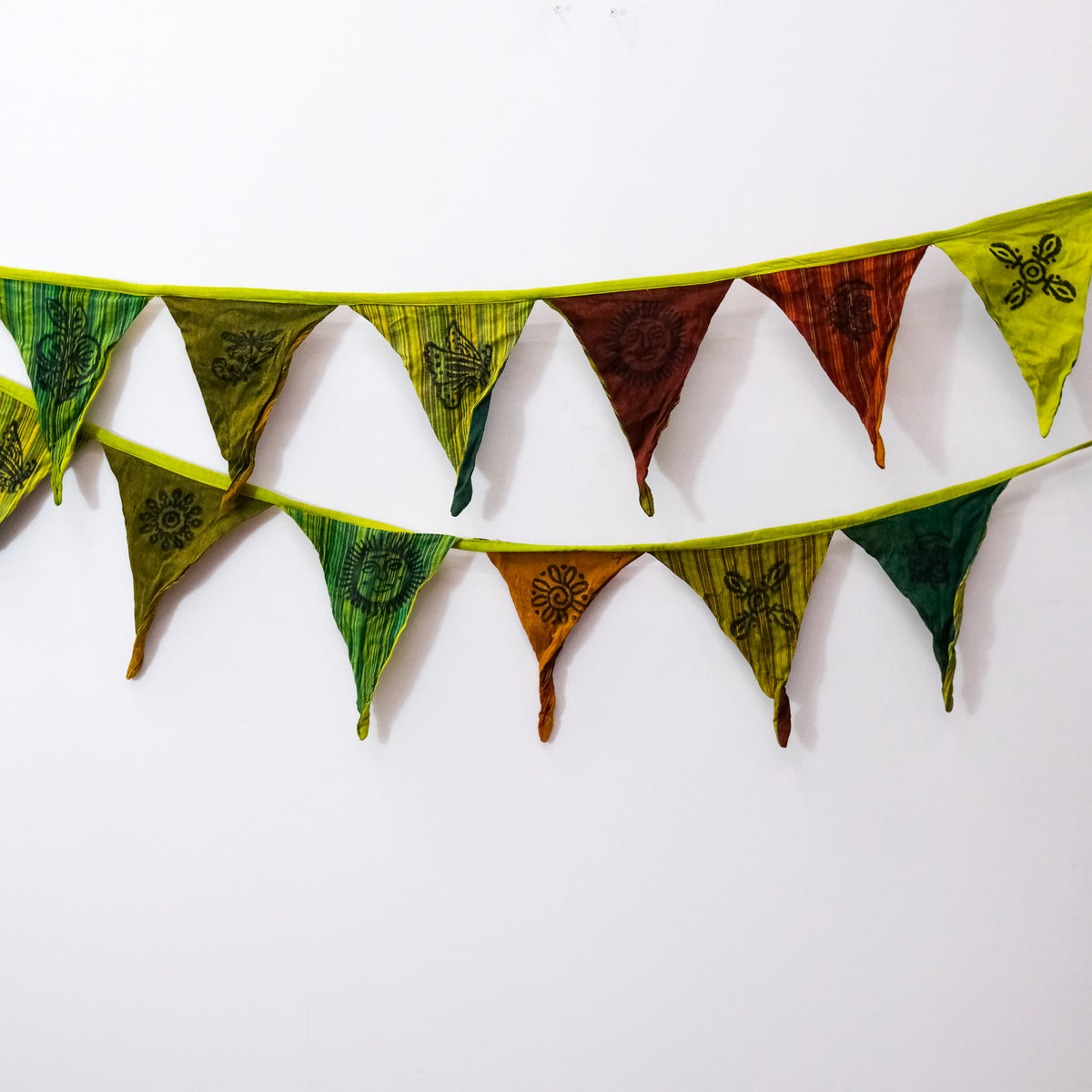 Colorful Boho Patchwork Cotton Pennant Garland