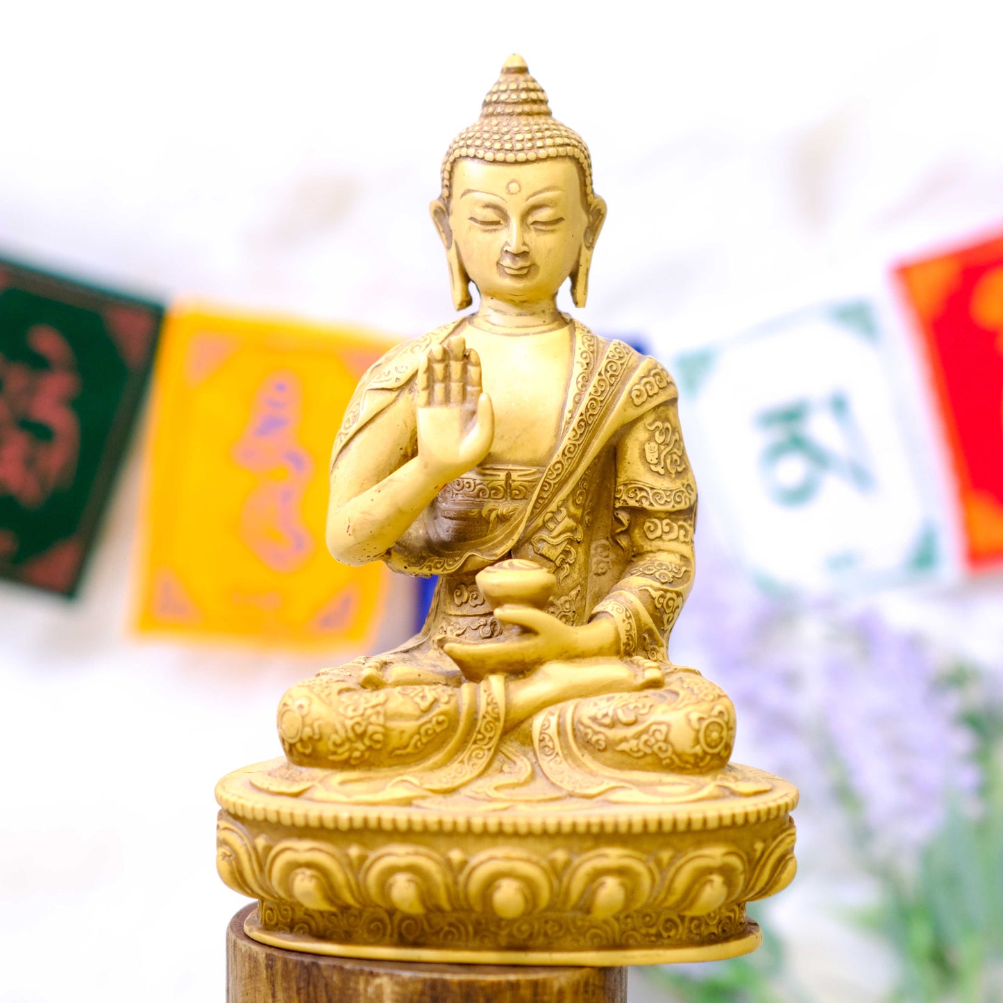 7" Handmade Blessing Buddha Statue