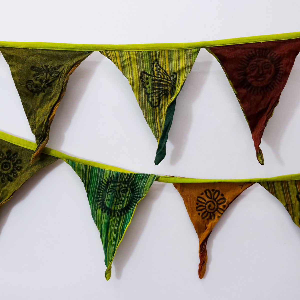 Colorful Boho Patchwork Cotton Pennant Garland