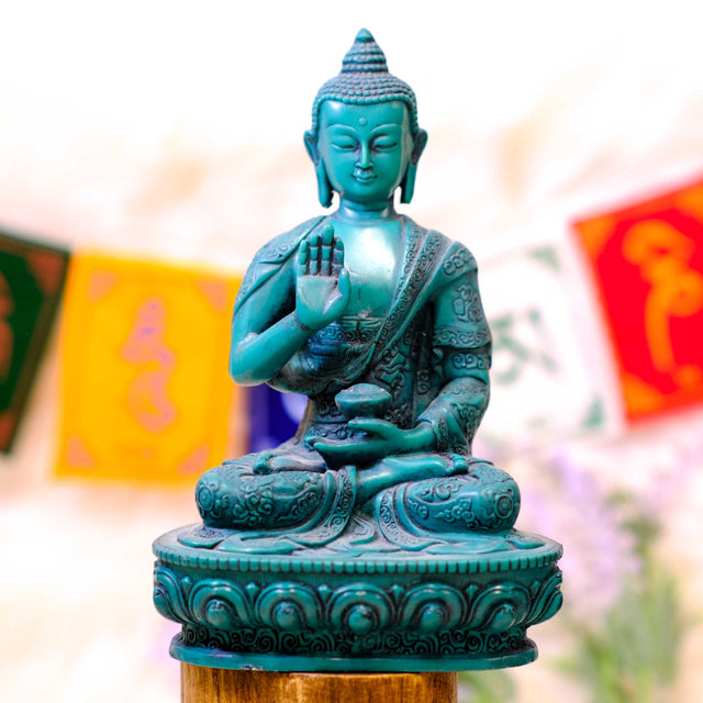 7" Handmade Blessing Buddha Statue