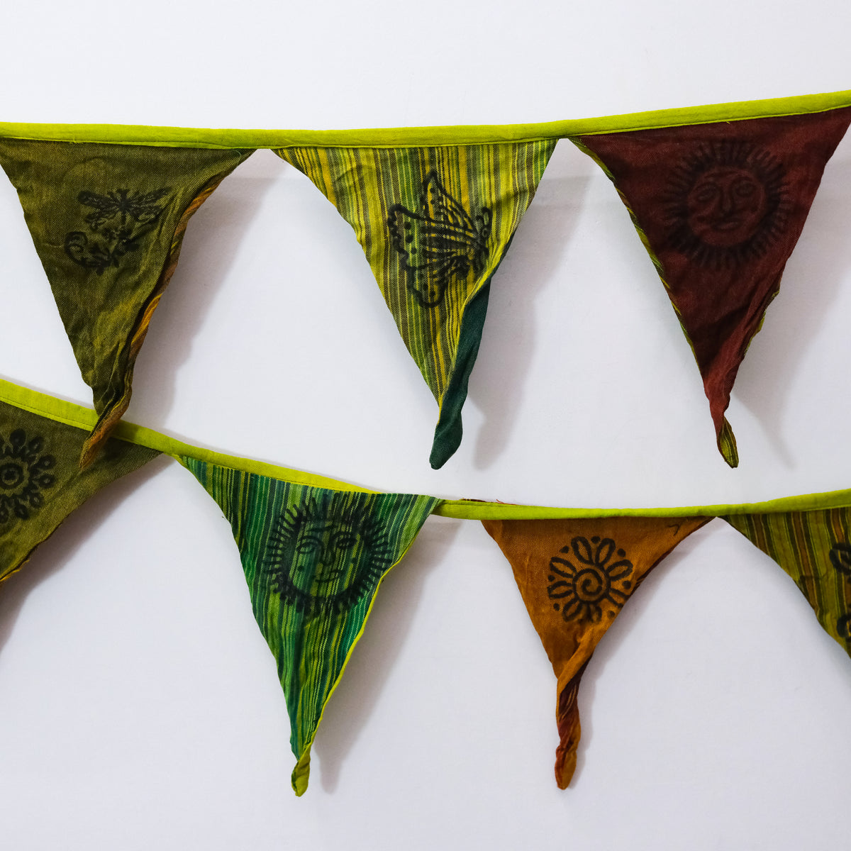 Colorful Boho Patchwork Cotton Pennant Garland