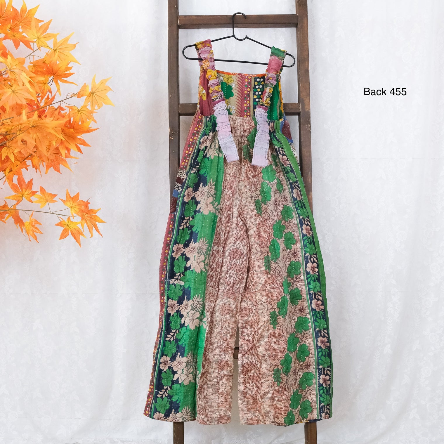 Kantha Boho Wide Leg Jumpsuit with Pockets