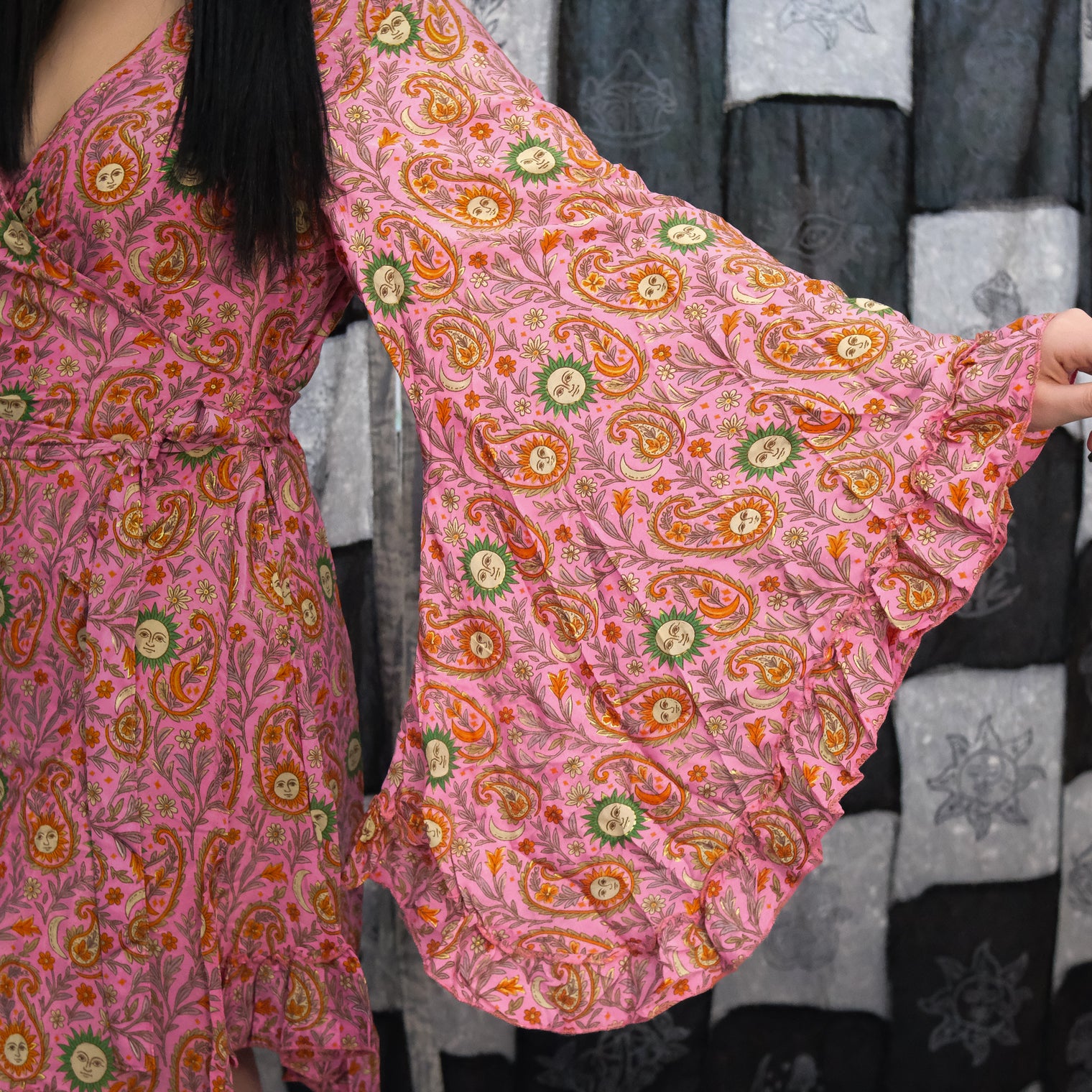 Dreamy Whimsy Mini  Wrap Dress with Pockets