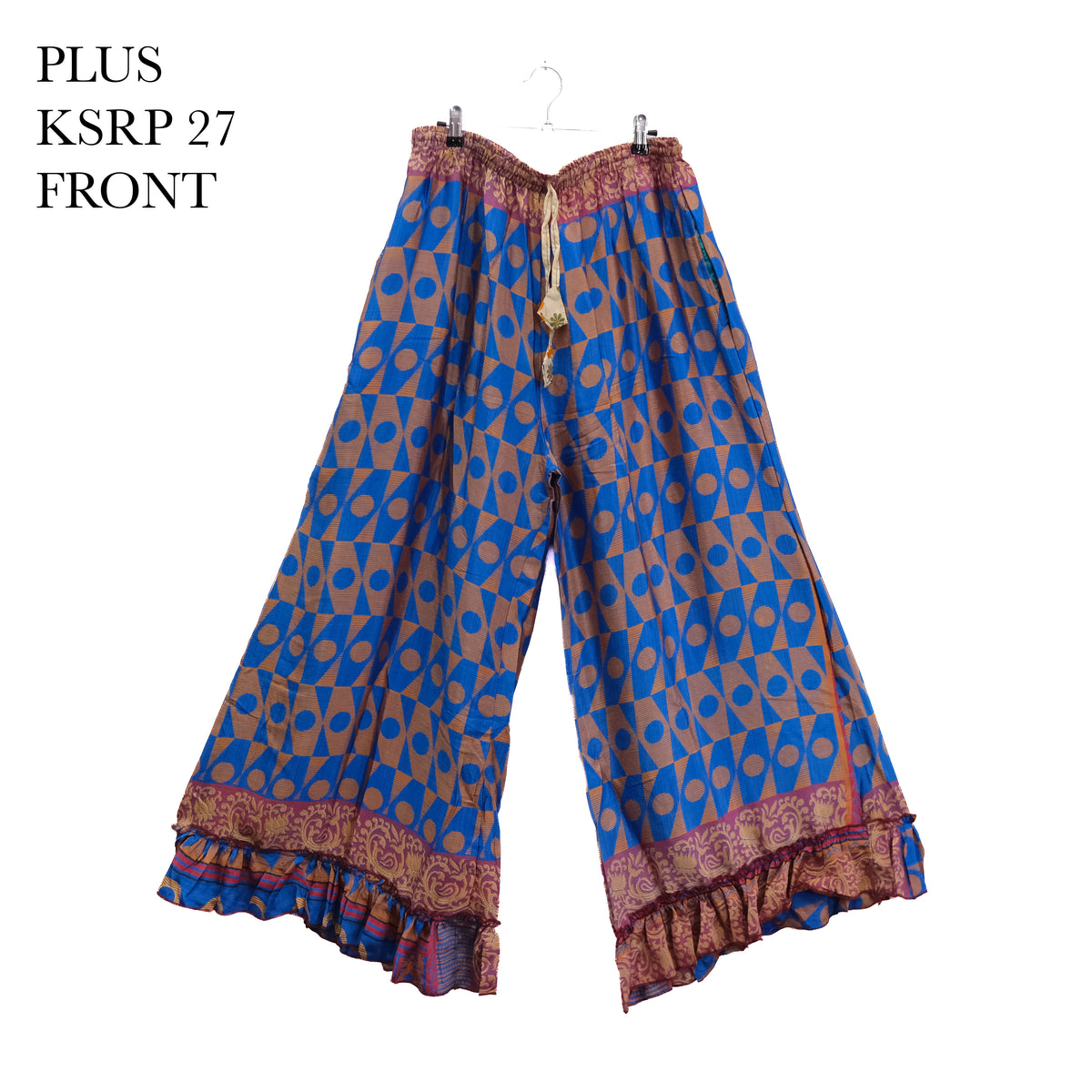 Flowy Recycled Sari Boho Palazzo Pants