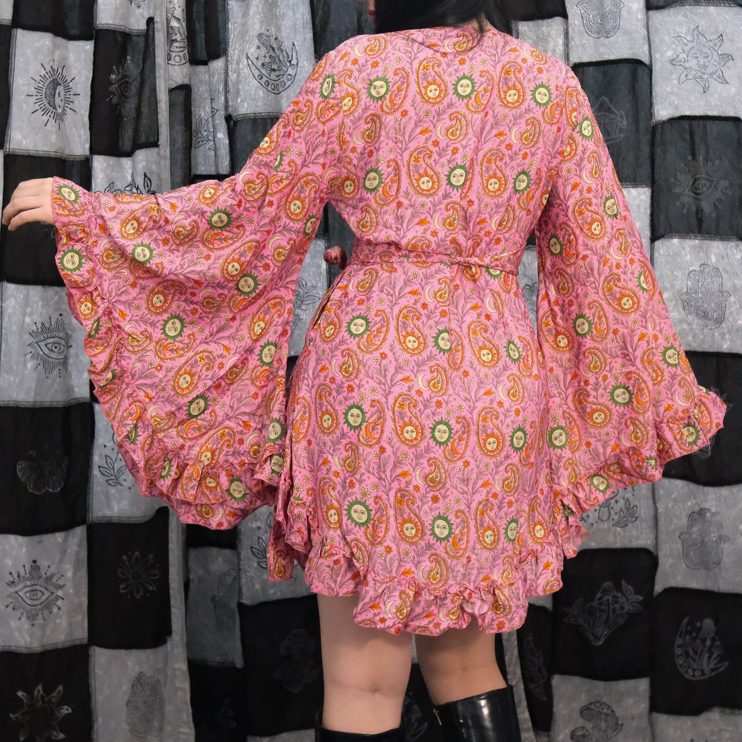 Dreamy Whimsy Mini  Wrap Dress with Pockets
