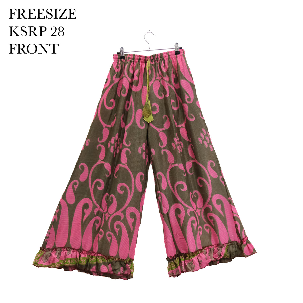 One of a Kind Recycled Sari Flowy Boho Pants