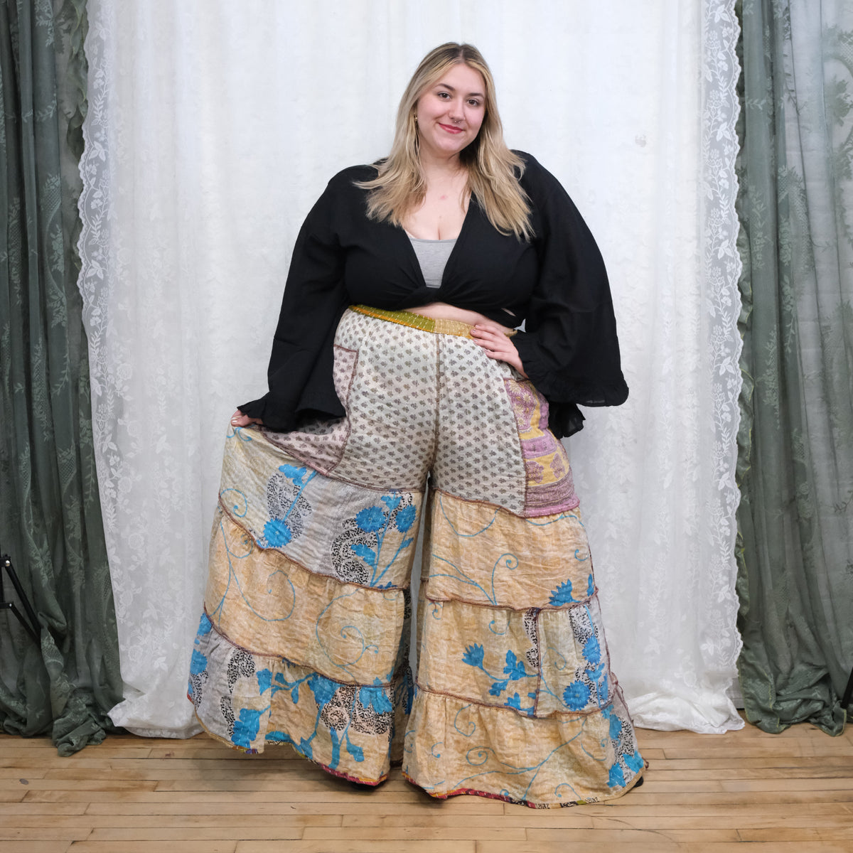 Kantha Plus Size Boho Reversible Pants