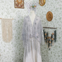 Sequin Butterfly Embroidered Shawls