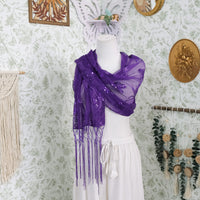 Sequin Butterfly Embroidered Shawls