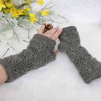 Crochet Solid Color Fleece Lined Gloves