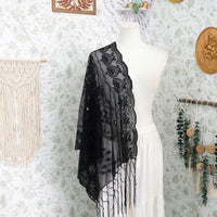 Witchy Peacock Embroidered Sequin Shawl