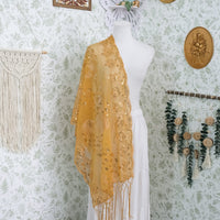 Witchy Peacock Embroidered Sequin Shawl