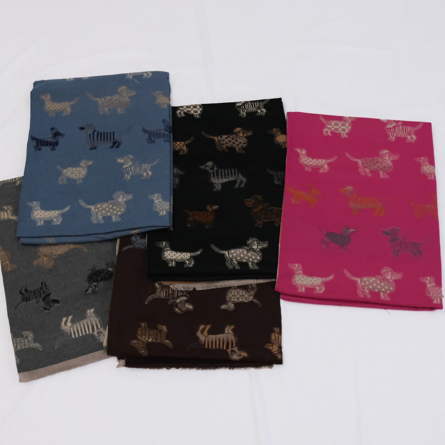 Reversible Whimsical Dog Print Oversized Scarf