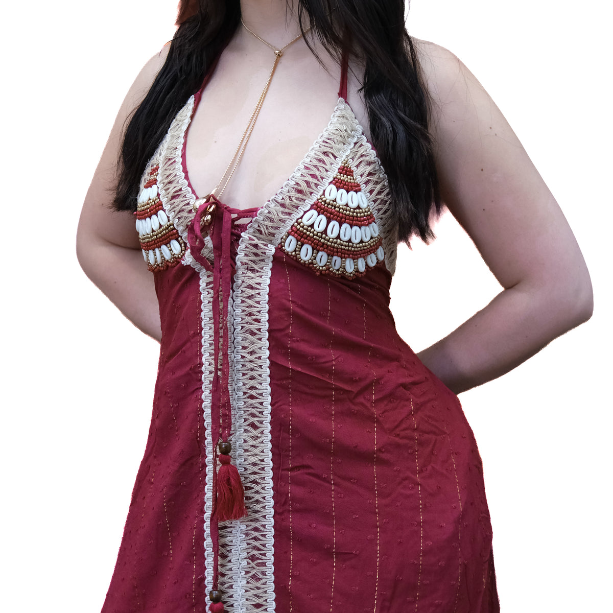 Backless Boho Halter Maxi Dress