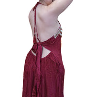 Backless Boho Halter Maxi Dress