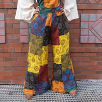 Patchwork Celestial Wide Leg Jumpsuit with Pockets