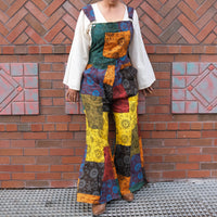 Patchwork Celestial Wide Leg Jumpsuit with Pockets