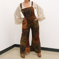 Patchwork Wide Leg Jumpsuit with Pockets