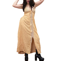 Backless Boho Halter Maxi Dress