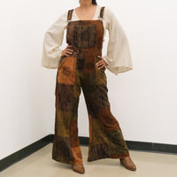 Patchwork Wide Leg Jumpsuit with Pockets