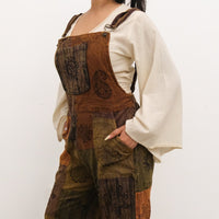 Patchwork Wide Leg Jumpsuit with Pockets