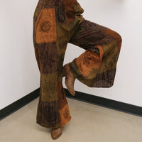Patchwork Wide Leg Jumpsuit with Pockets