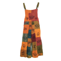 Patchwork Wide Leg Jumpsuit with Pockets