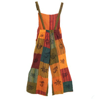 Patchwork Wide Leg Jumpsuit with Pockets