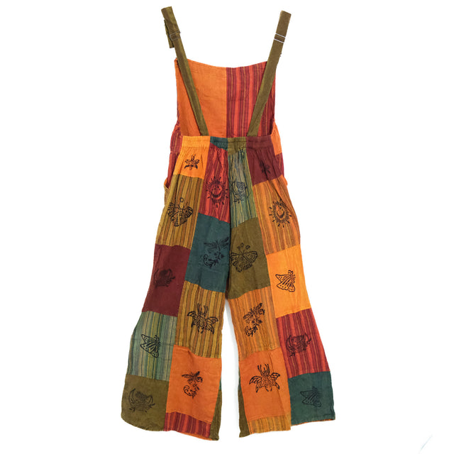 Patchwork Wide Leg Jumpsuit with Pockets