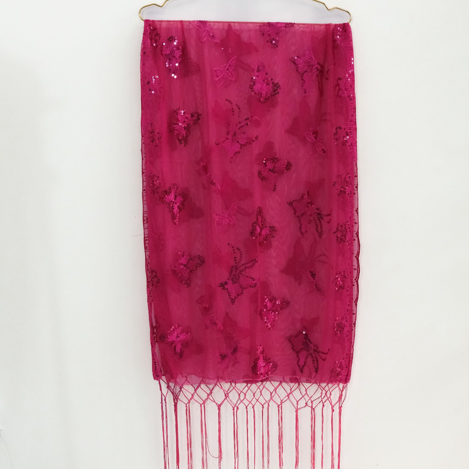 Sequin Butterfly Embroidered Shawls