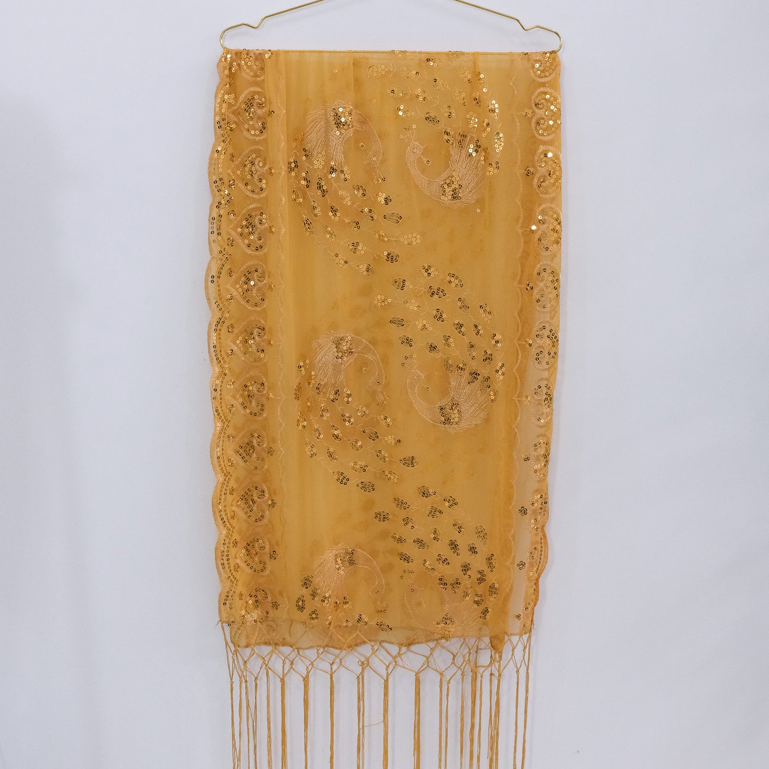 Witchy Peacock Embroidered Sequin Shawl