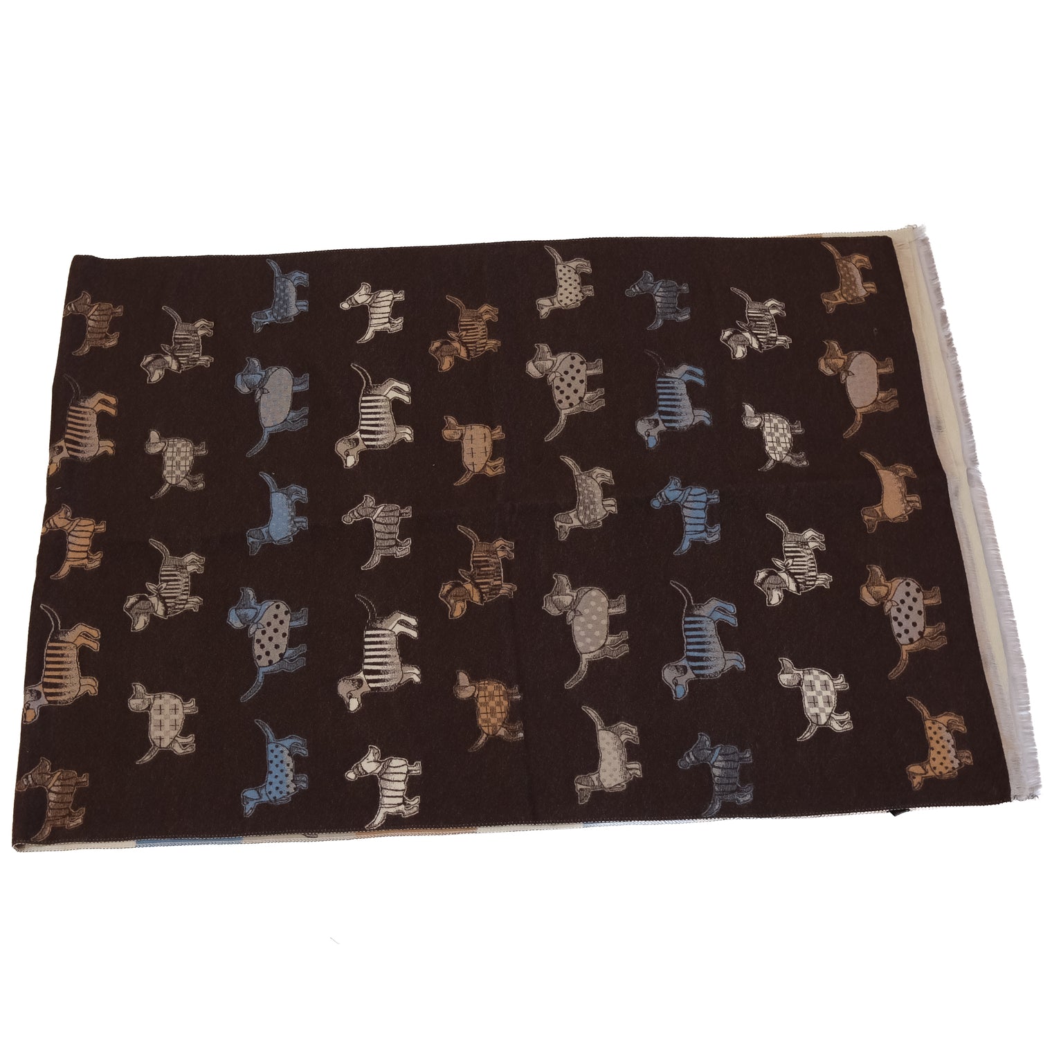 Reversible Whimsical Dog Print Oversized Scarf