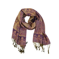 Oversized Reversible Paisley Wrap Scarf with Fringe