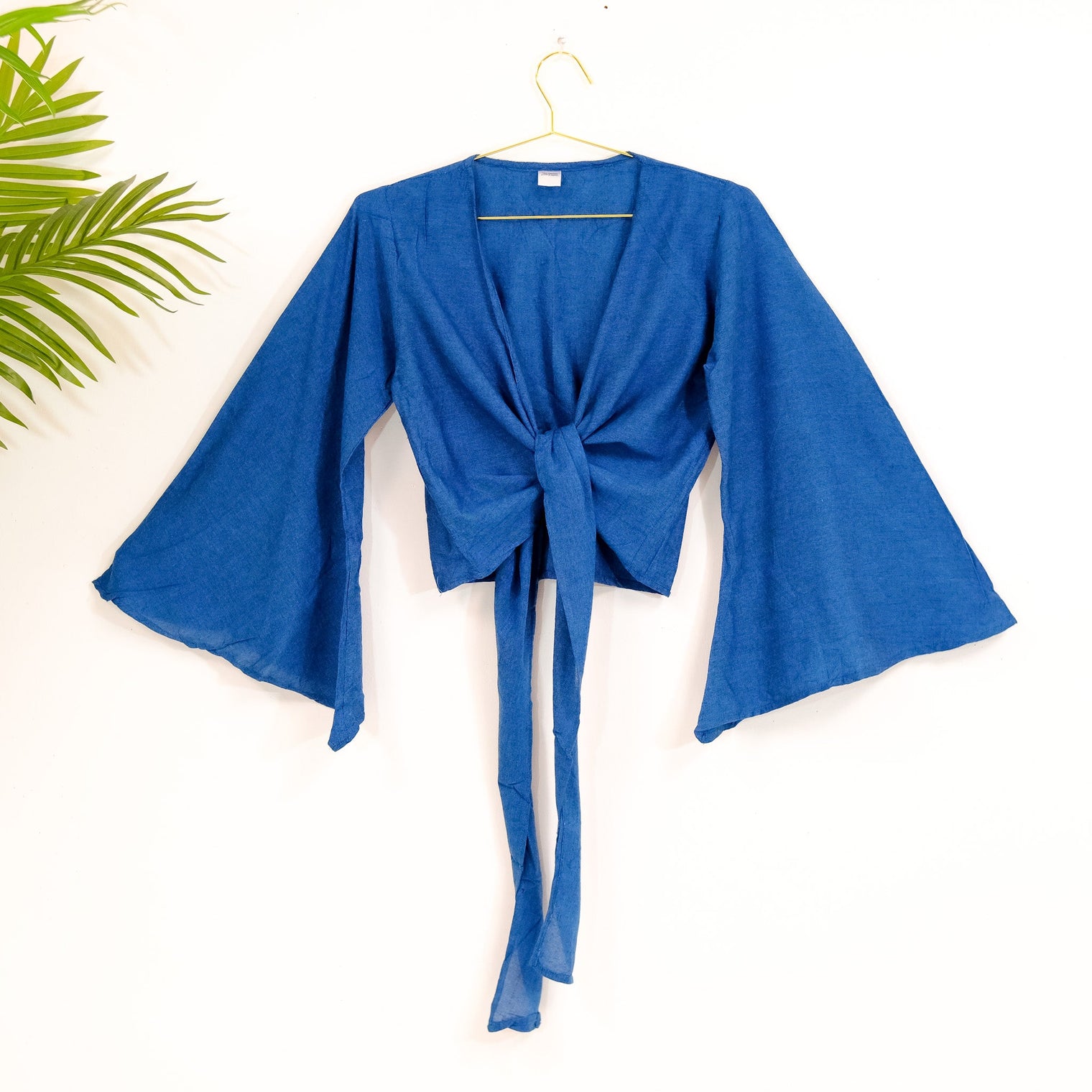 Solid Cotton Wrap Top