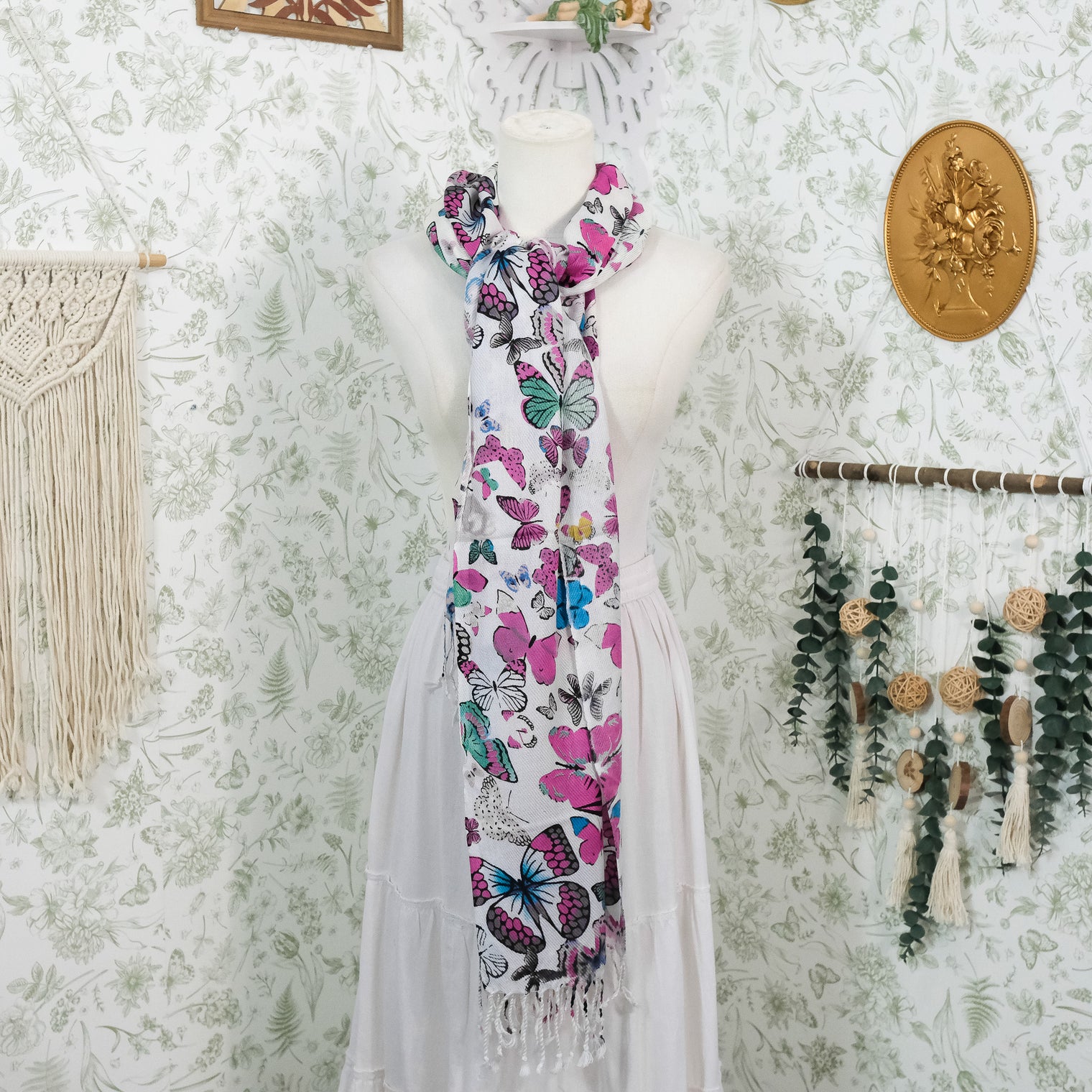 Butterfly Print Fall Winter Shawl