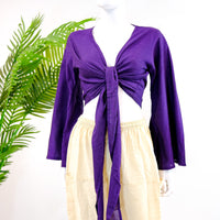 Solid Cotton Wrap Top